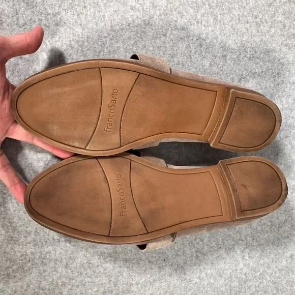 Franco Sarto Women's Beige Suede Loafers Size 9M Casual Shoes - Picture 11 of 11